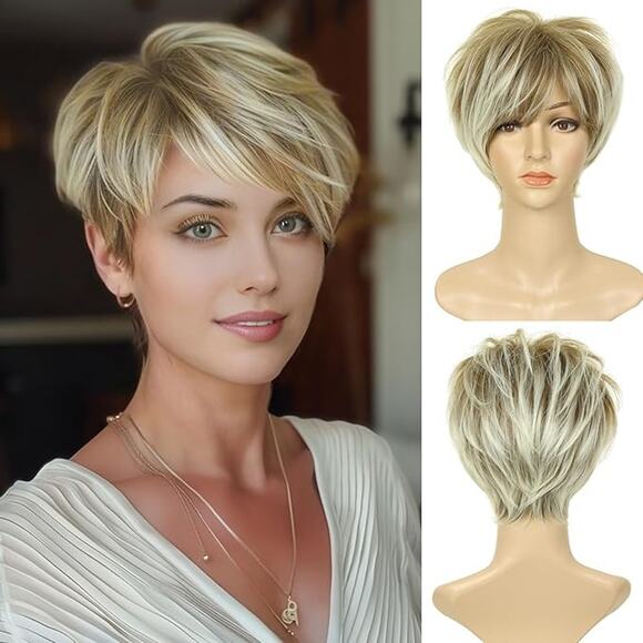 NWT ~ Women's Blond Highlights 6" Short Wig - Picture 1 of 3